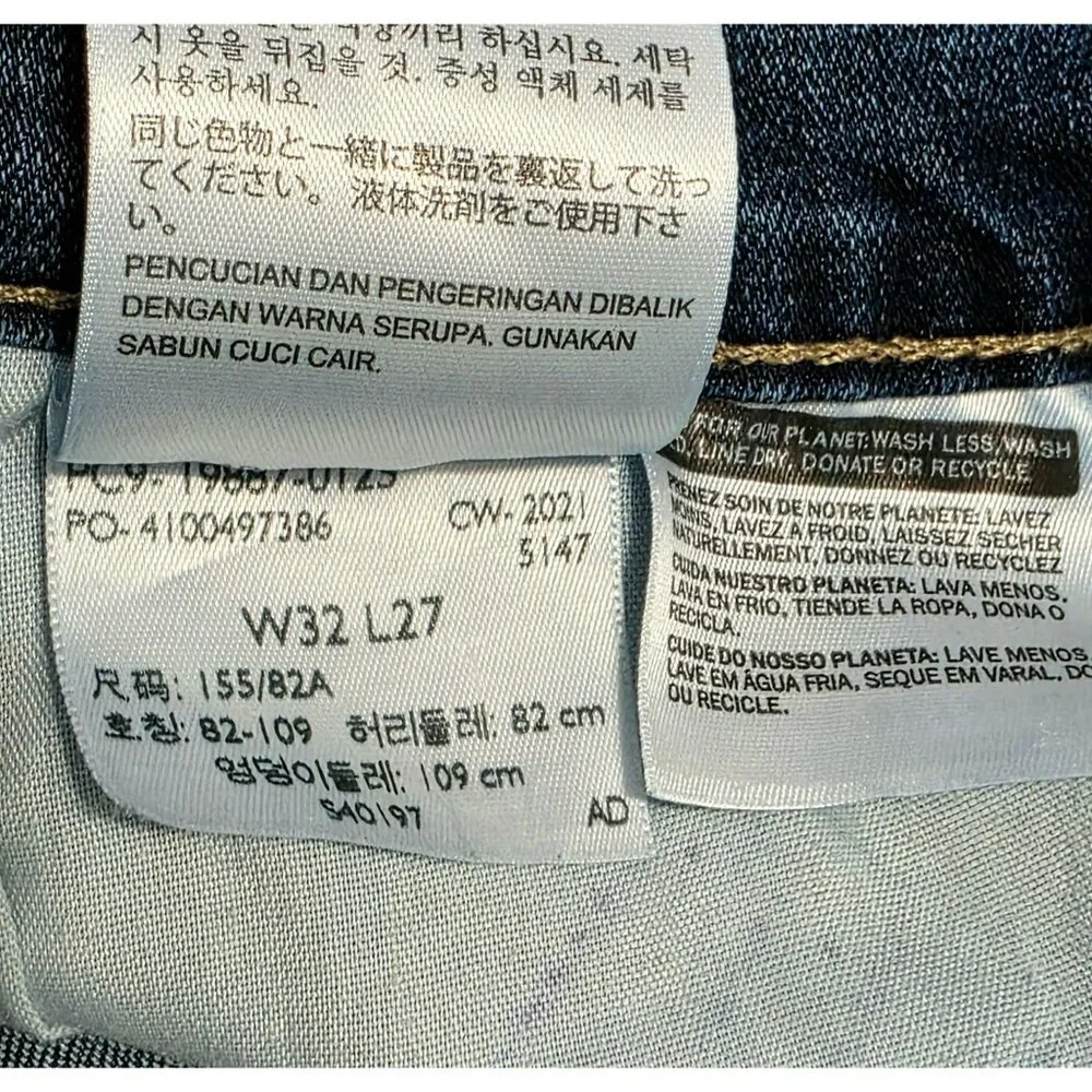 Levis Boyfriend Jeans Blue Denim Pants Midrise Stretch Straight Leg Womens 32 - Picture 12 of 13